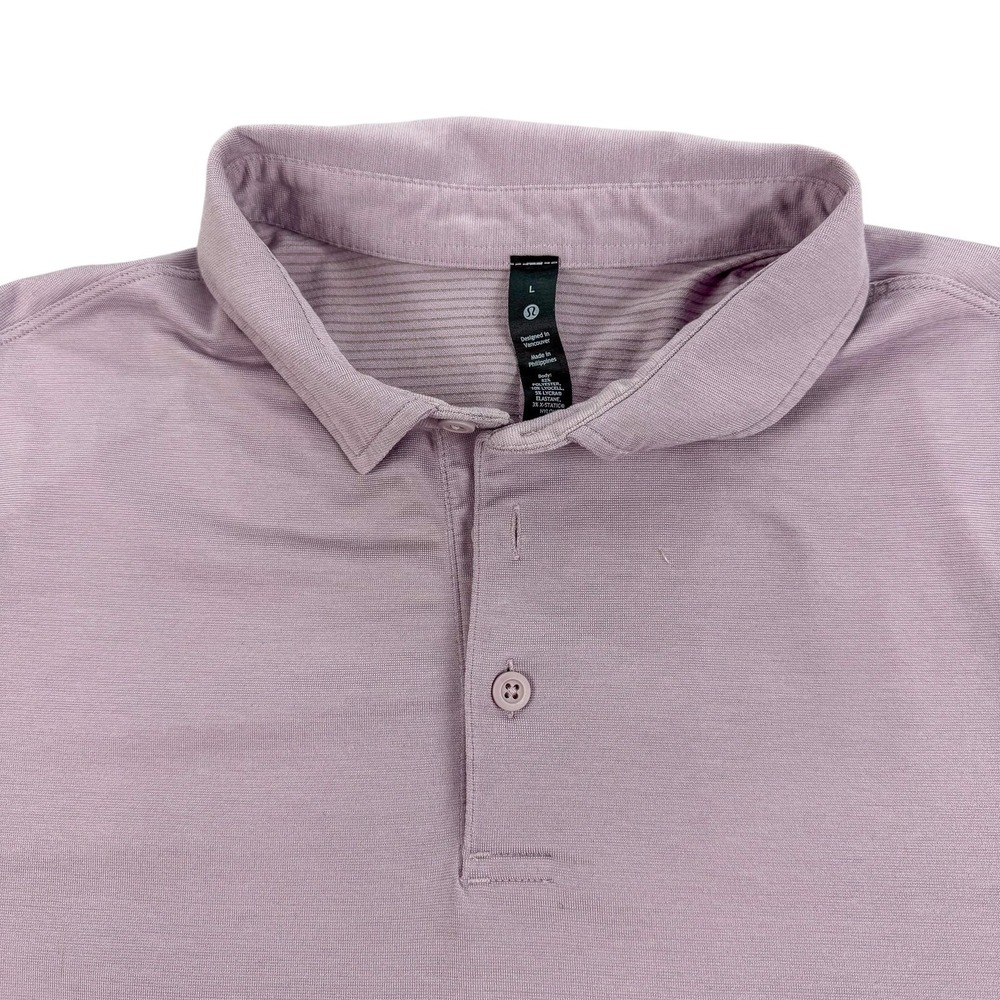 Lululemon Evolution Polo Shirt Mens Large Purple Golf Performance Stretch Top